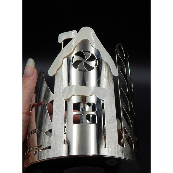 Slatkin & Co Gingerbread House Christmas Tree Holder Silver Bath & Body Works - Picture 9 of 10